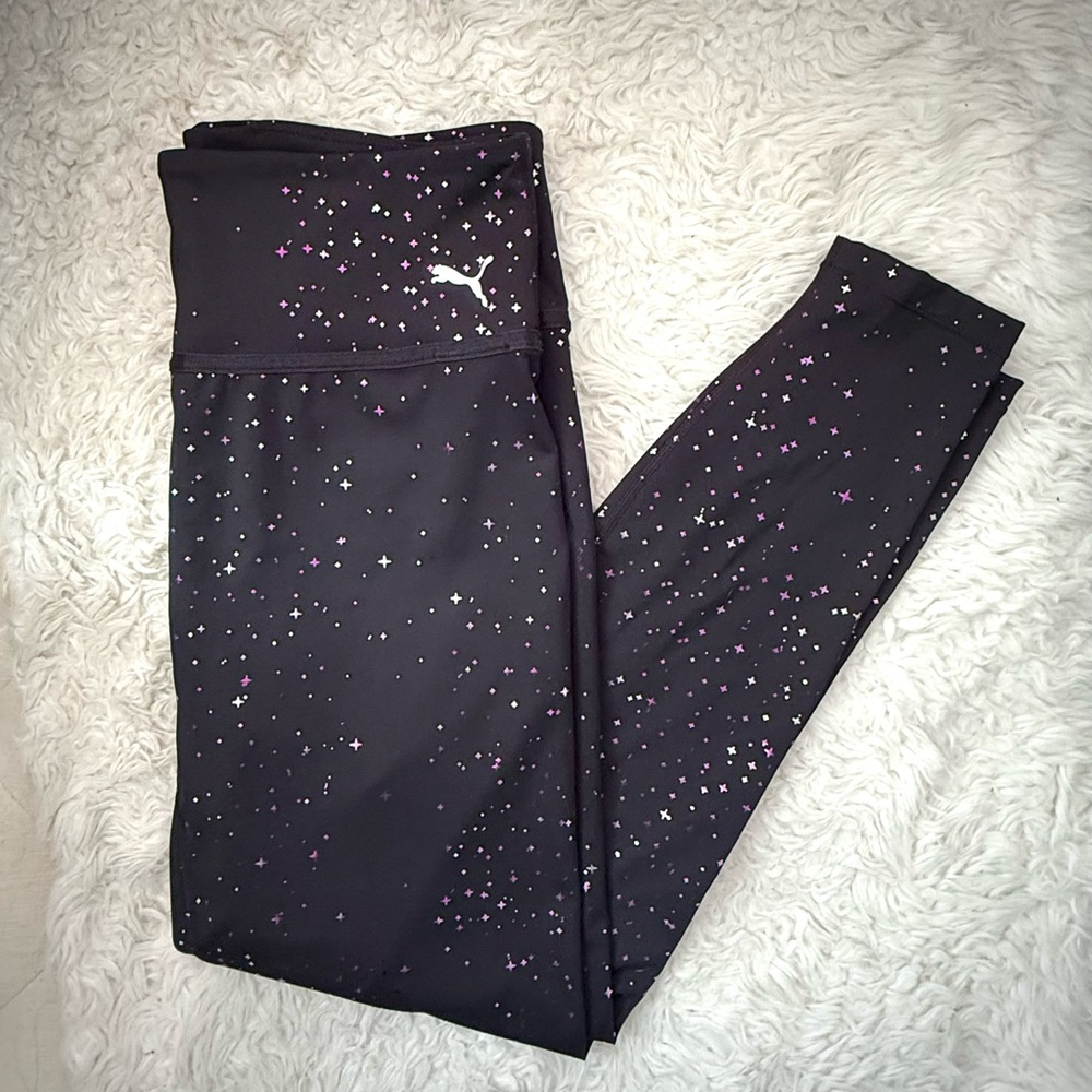 Puma Black Leggings with Starry Design